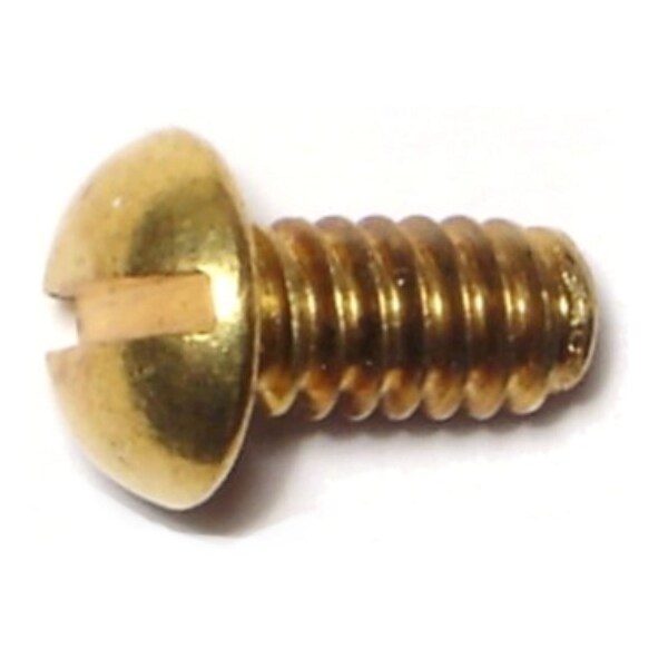 Midwest Fastener #10-24 x 3/8 in Slotted Round Machine Screw, Plain Brass, 30 PK 61491 - main
